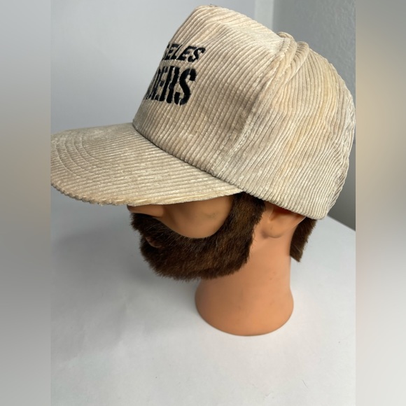 Vintage Los Angeles Raiders Sports Script SnapBack Hat Corduroy 80s NFL - Picture 2 of 8